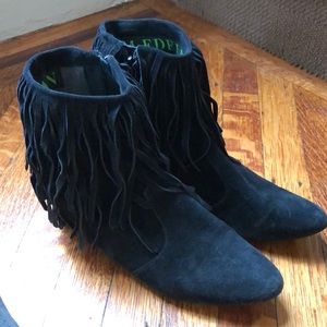 Suede Fringe Booties
